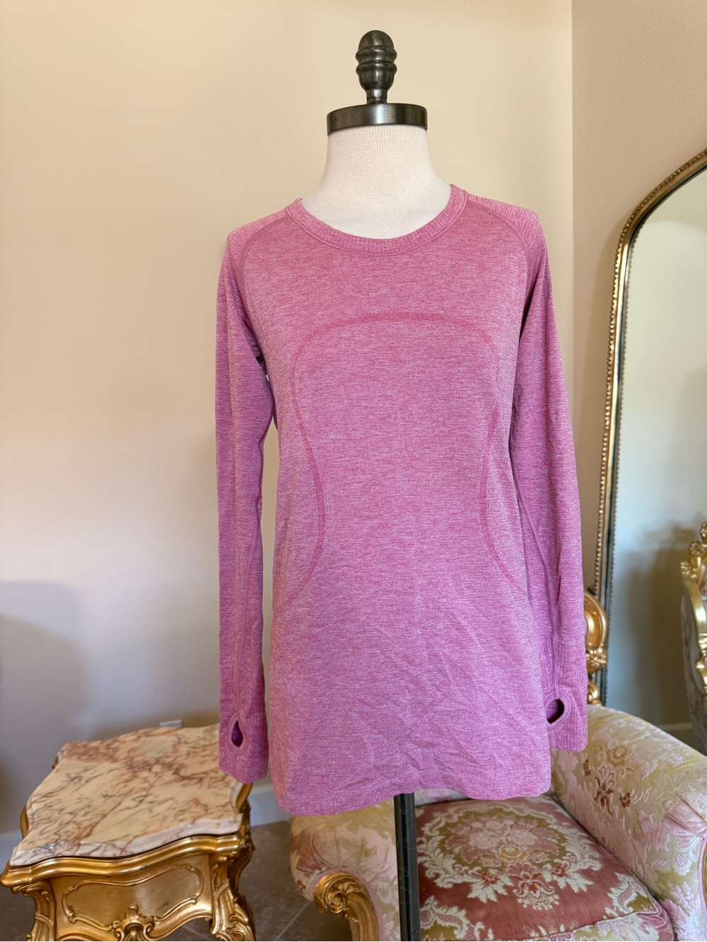 lululemon athletica Heathered Pink Long-Sleeve Top
